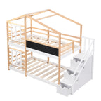 Twin Over Twin Bunk Bed House Bed With Roof Windows