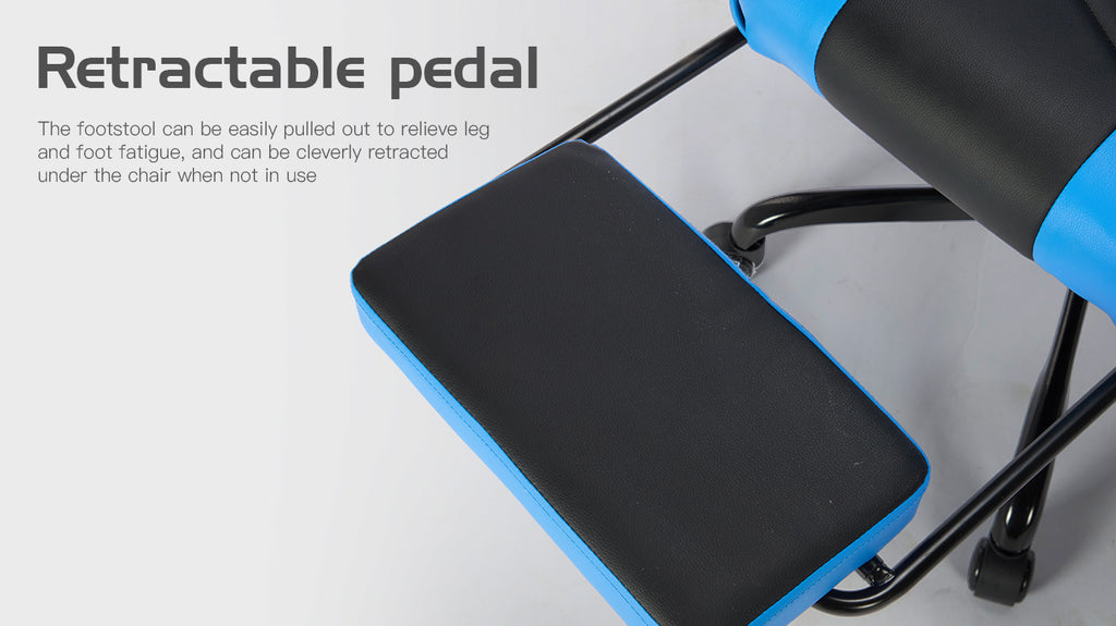 Gaming Chair with Footrest and Lumbar Support