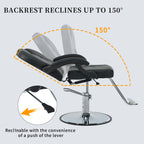 Classic Reclining Barber Chair for Hair Stylist