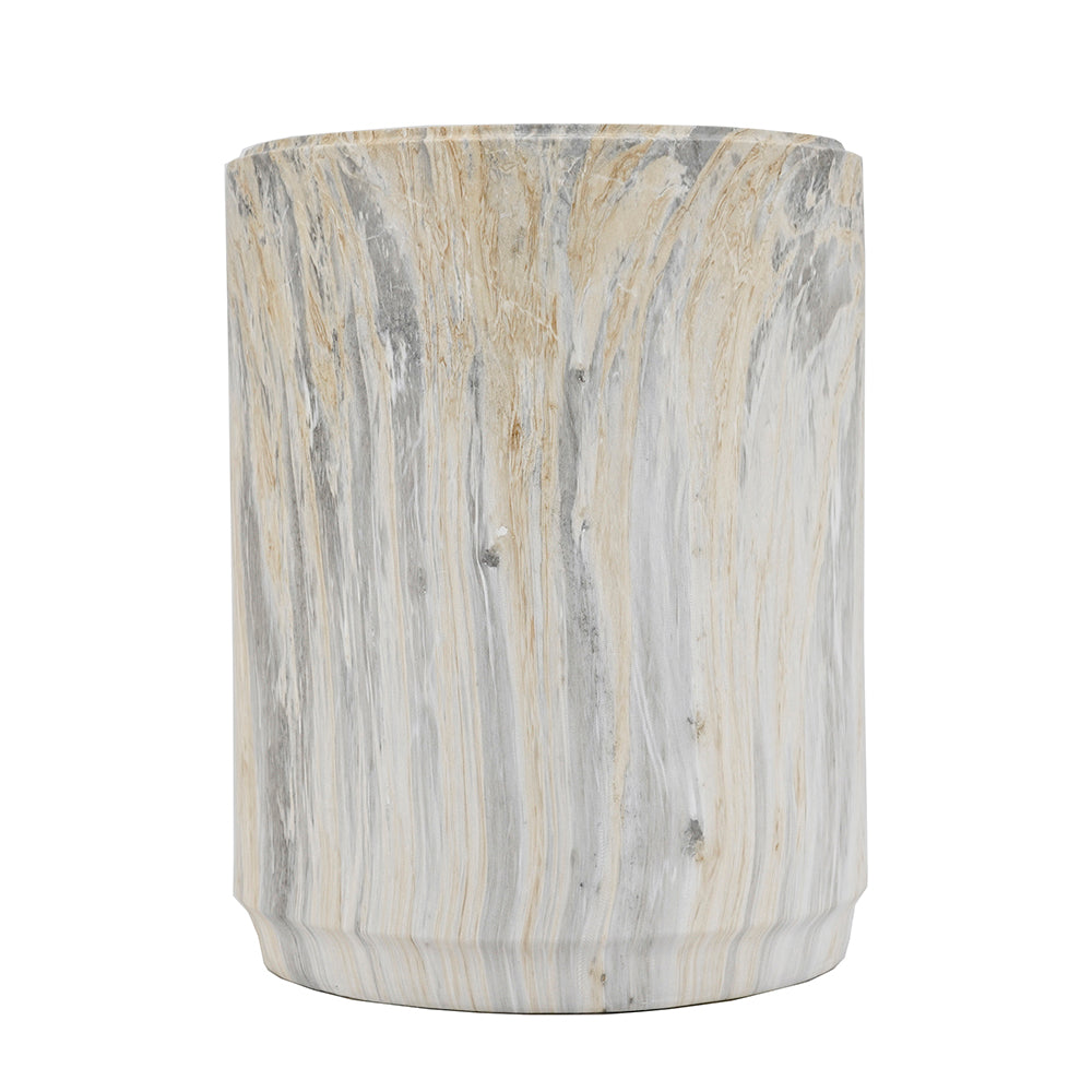 18.5-Inch Modern Marble-Look Stool