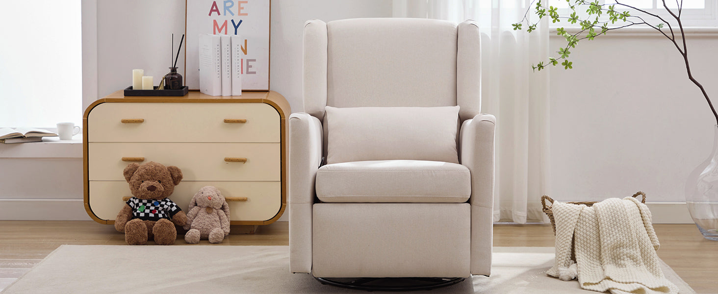 29.5" Wide Wingback Swivel Rocker Recliner Chair