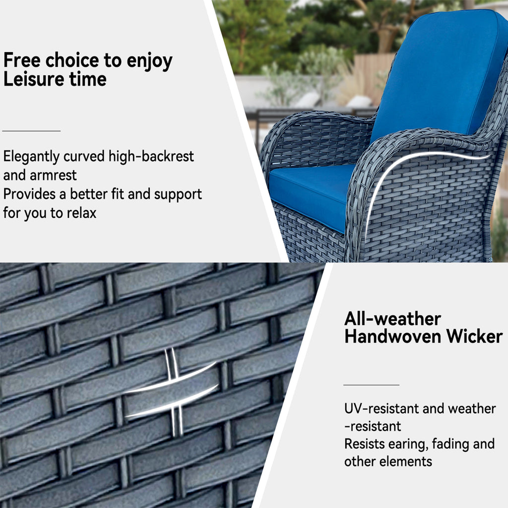 3 Piece Wicker Patio Furniture Set