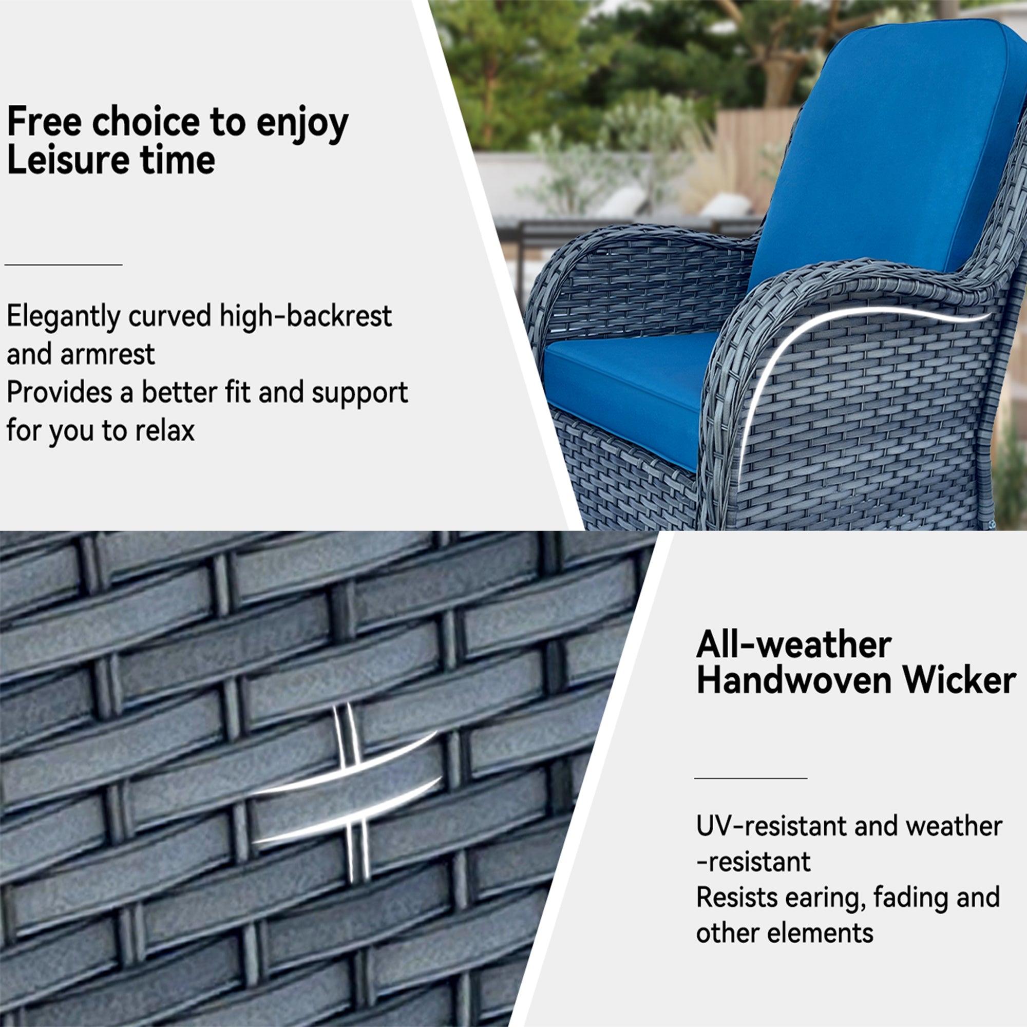 3 Piece Wicker Patio Furniture Set