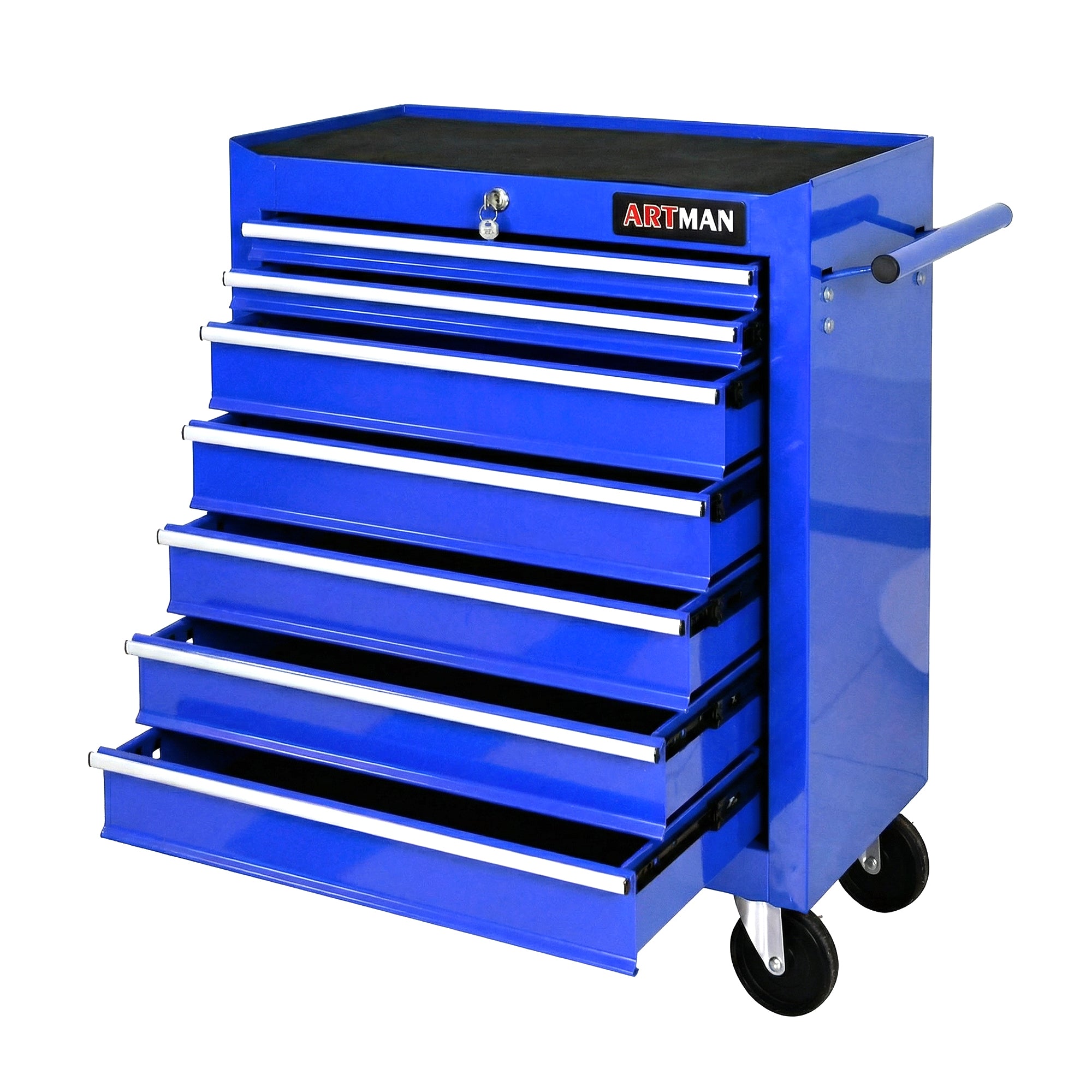 7 Drawers Multifunctional Tool Cart with Wheels - Blue