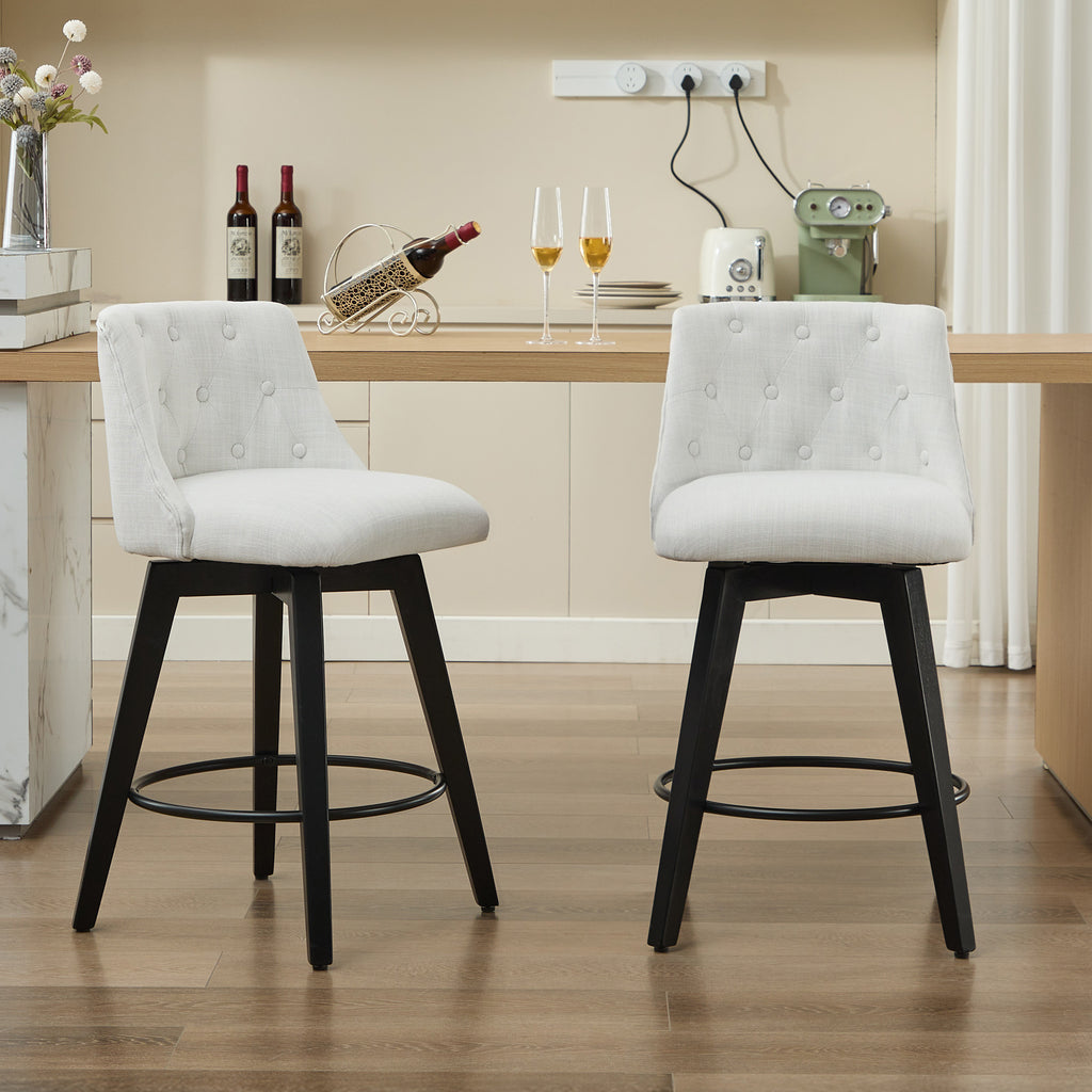 007-360° Swivel Bar Stools Set of 2