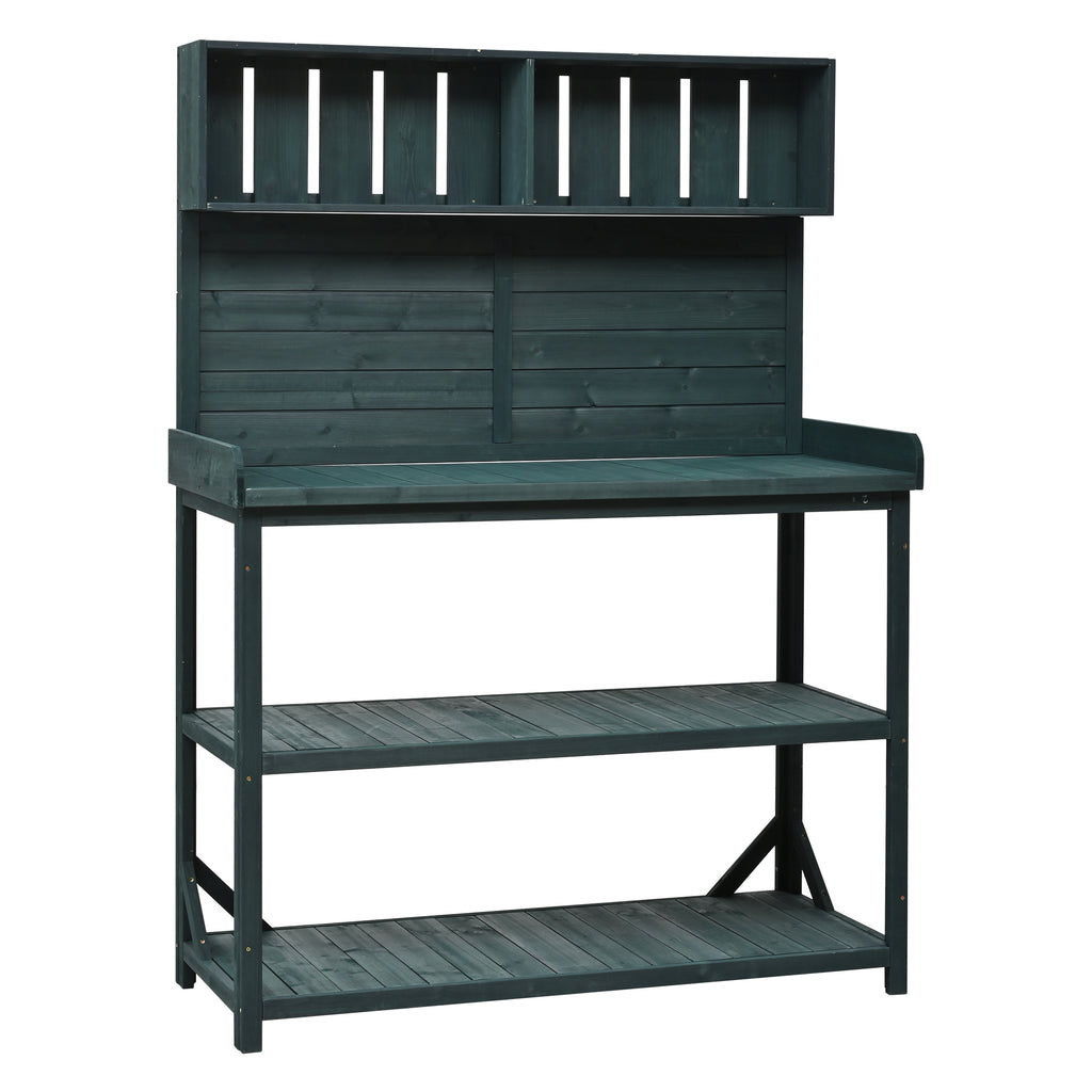 TOPMAX 65" Large Wooden Farmhouse Rustic Outdoor Potting Bench