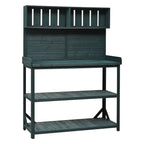 TOPMAX 65" Large Wooden Farmhouse Rustic Outdoor Potting Bench