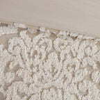 King/Cal King 3 Piece Tufted Cotton Chenille Damask Duvet Cover Set