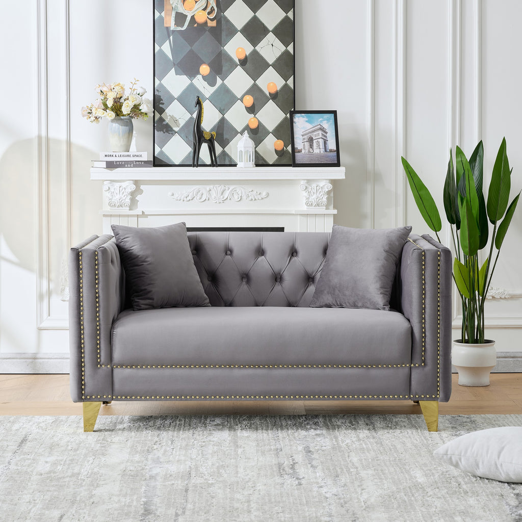 Chesterfield Velvet Sofa - 3+2 Seater Deep Seat Sofa
