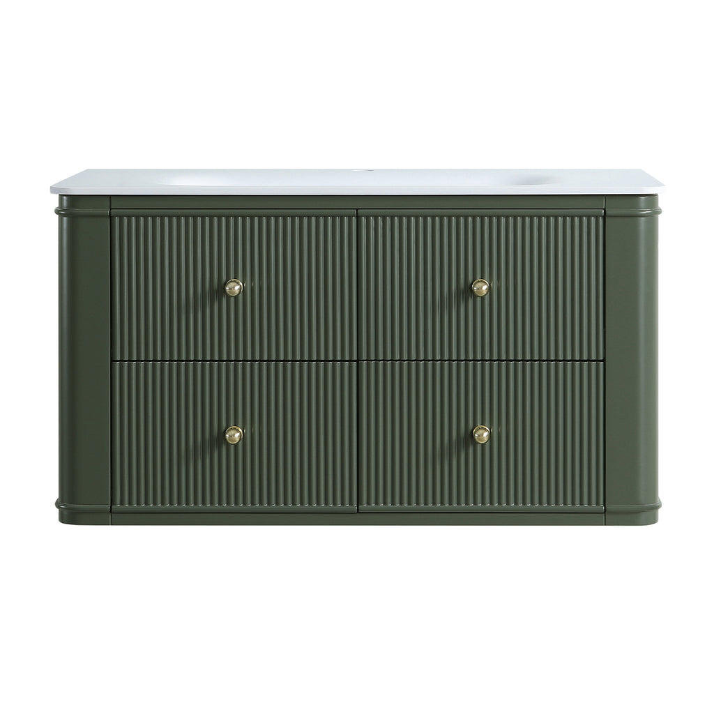 36" Wall Mounted & Floating Single Bathroom Vanity