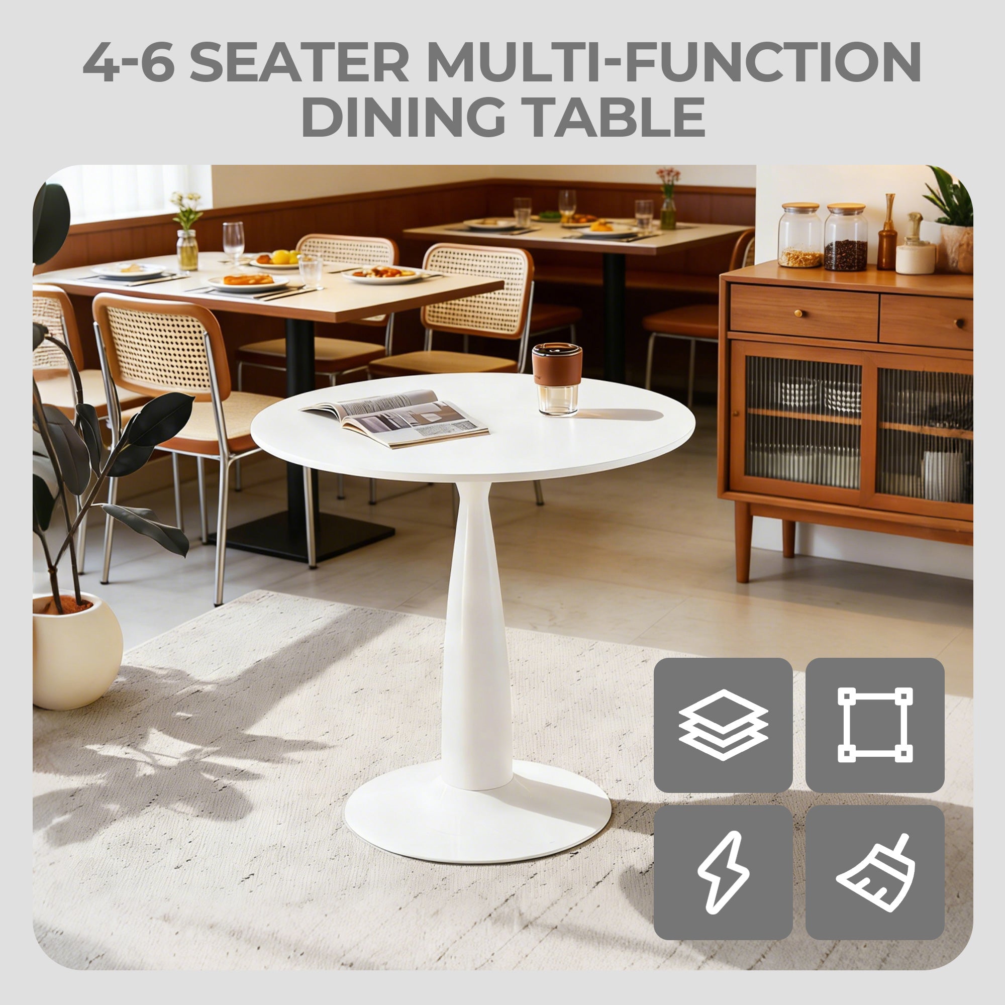 31.5 Inch Mid-Century Modern Pedestal Table