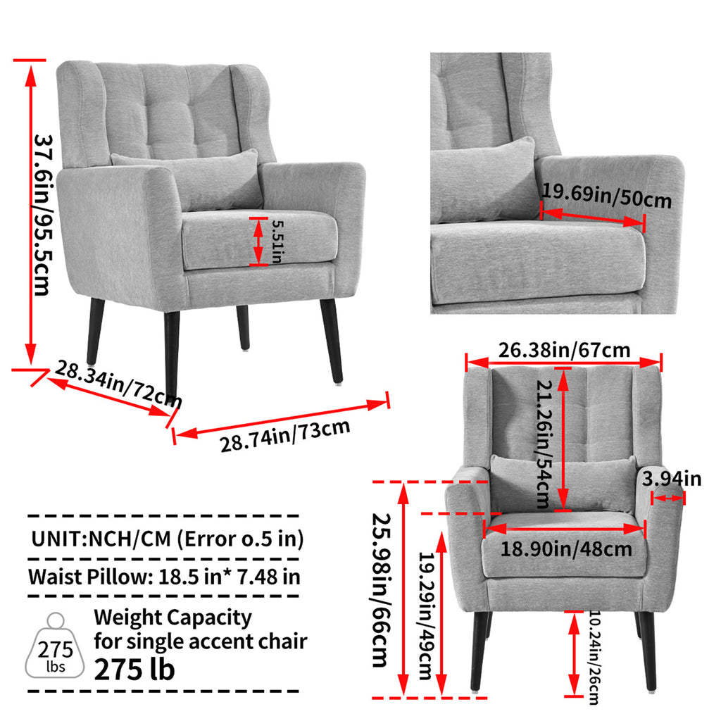 Modern Chenille Accent Chair