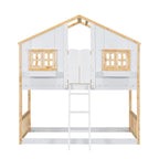 Twin Over Twin House Bunk Bed with Roof