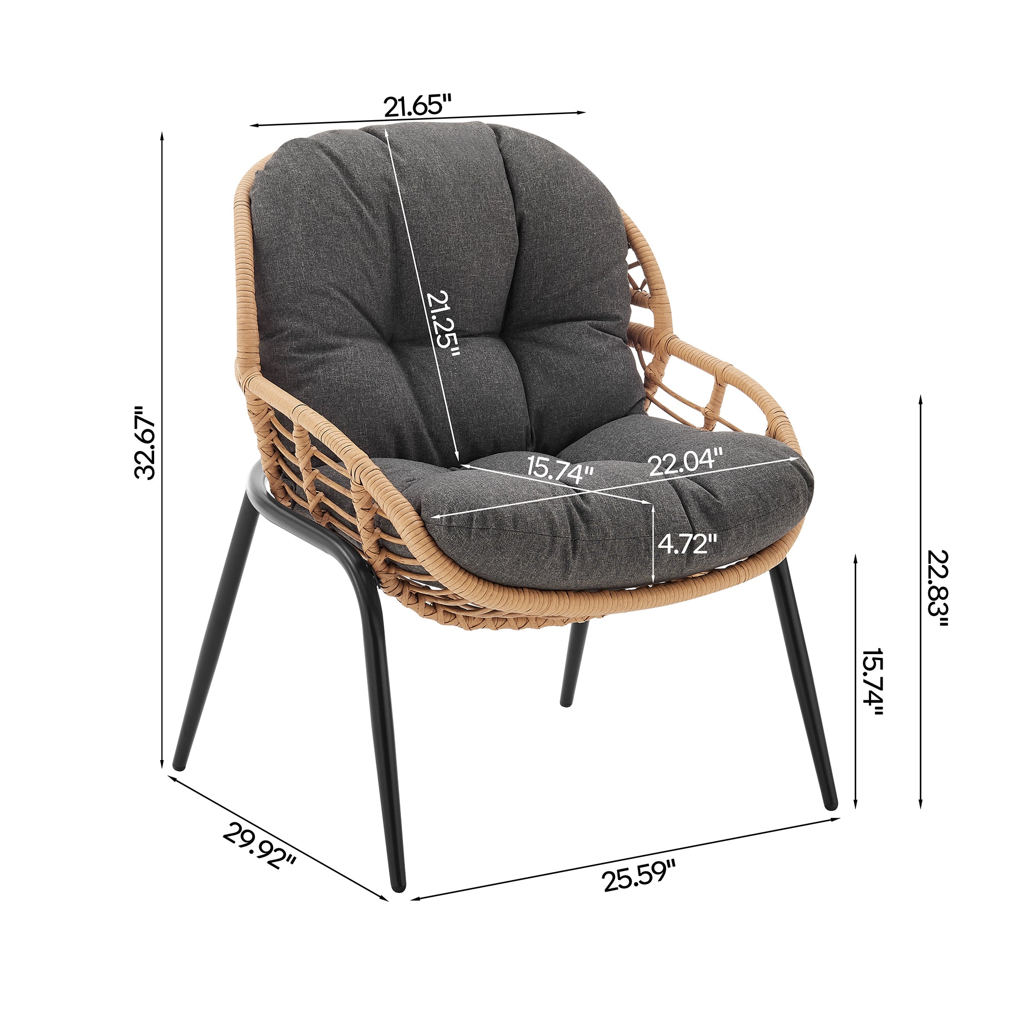Pine 4-Piece Conversation Set