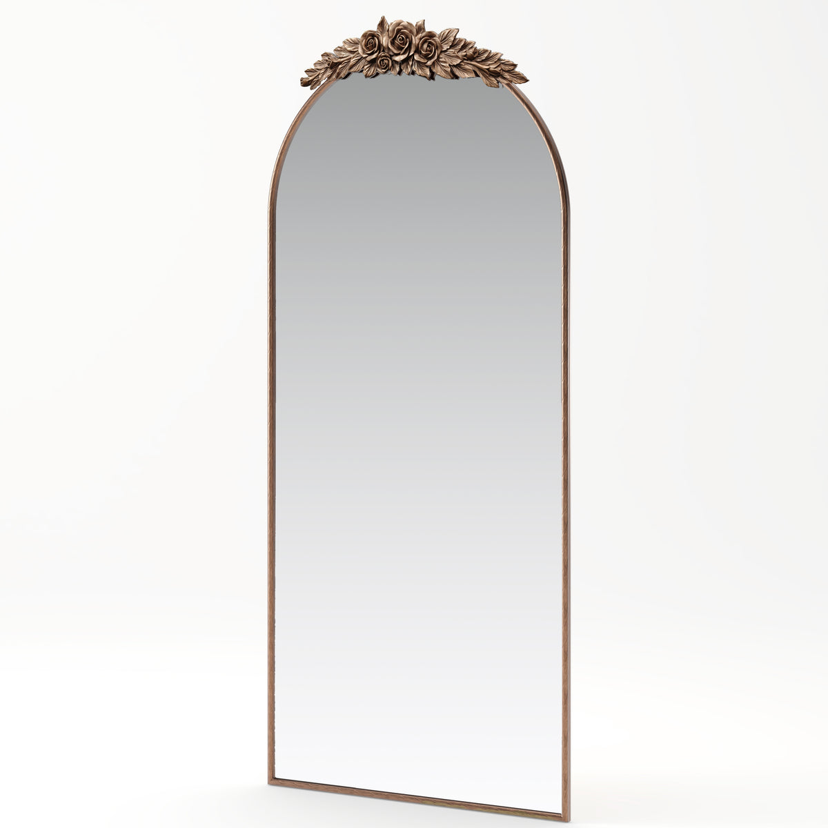 70.87" Arched Wall Mirror, Vintage, Brown Antique Bronze