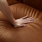 Emma Mid Century Modern Luxury Cognac Leather Sofa