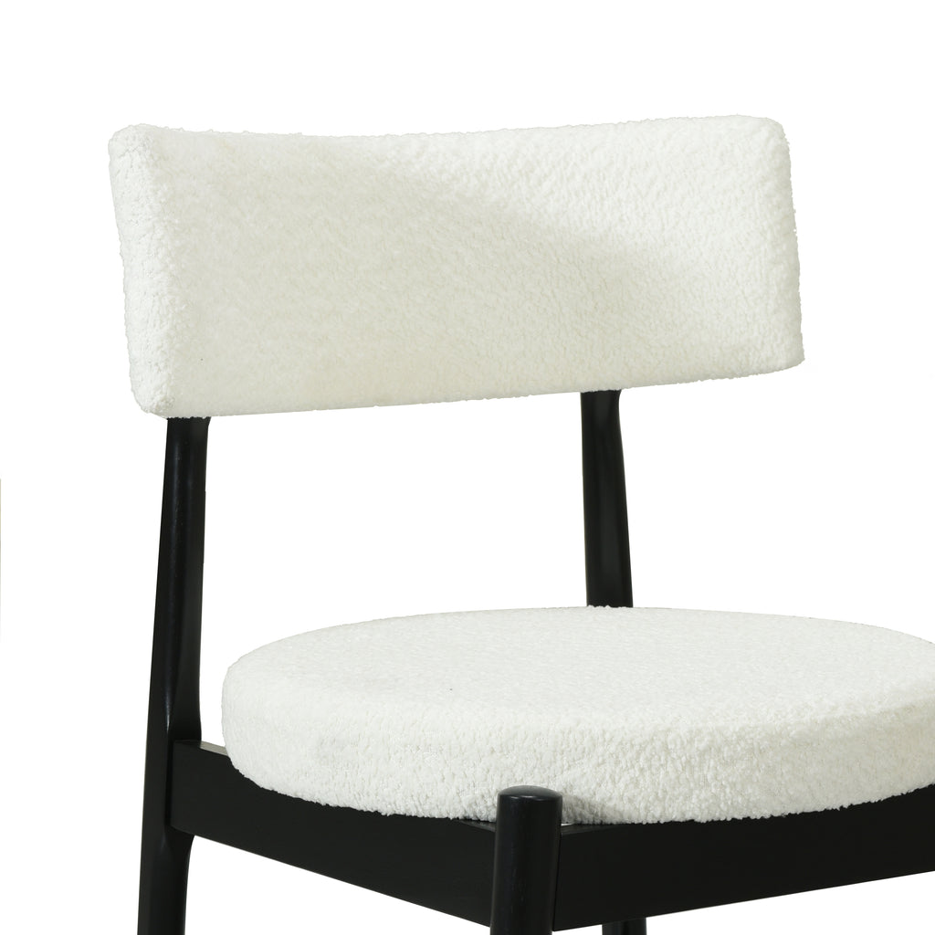 Mid Century Modern Counter Stool Set of 2 - Black & Beige