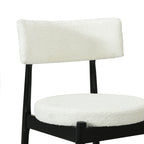 Mid Century Modern Counter Stool Set of 2 - Black & Beige
