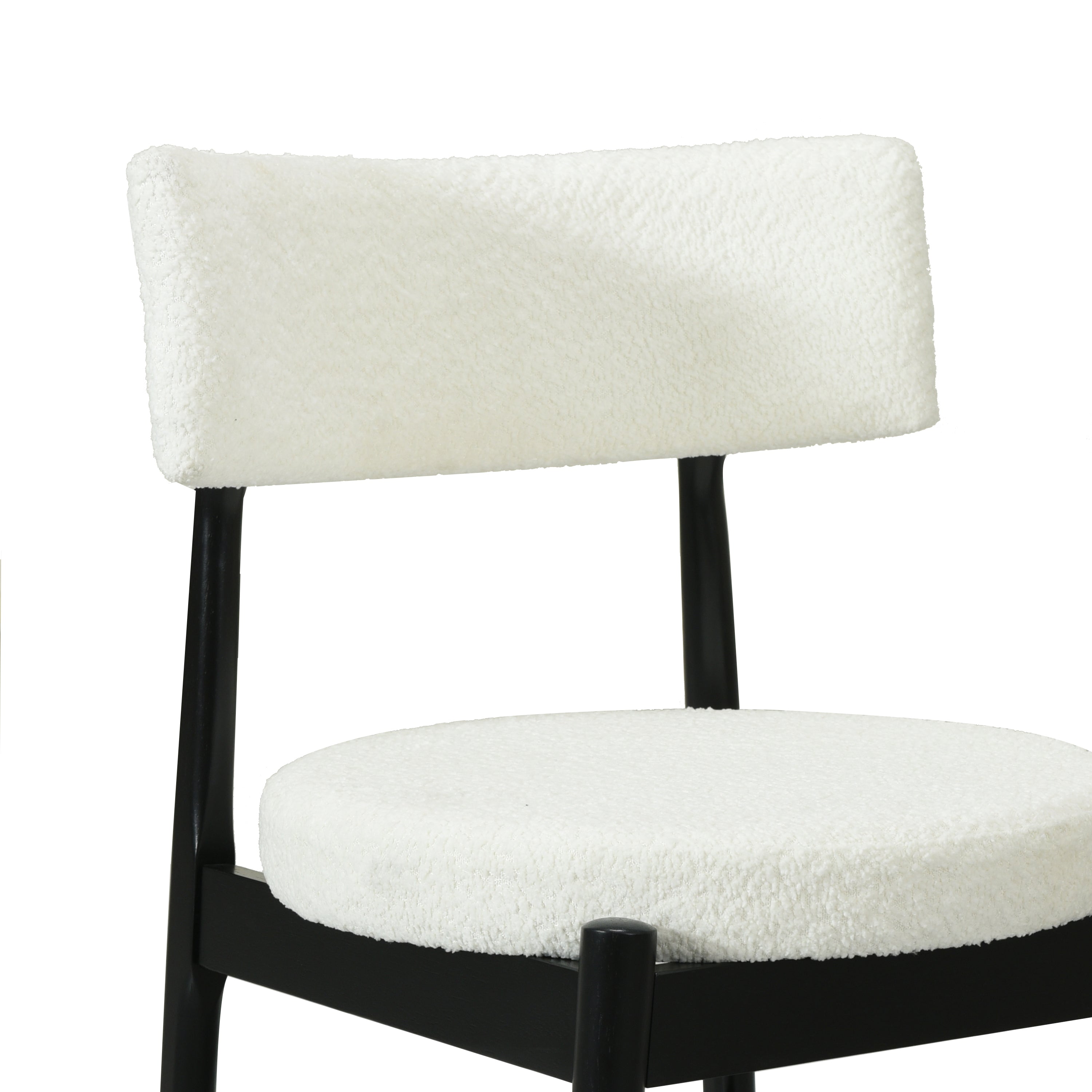 Mid Century Modern Counter Stool Set of 2 - Black & Beige