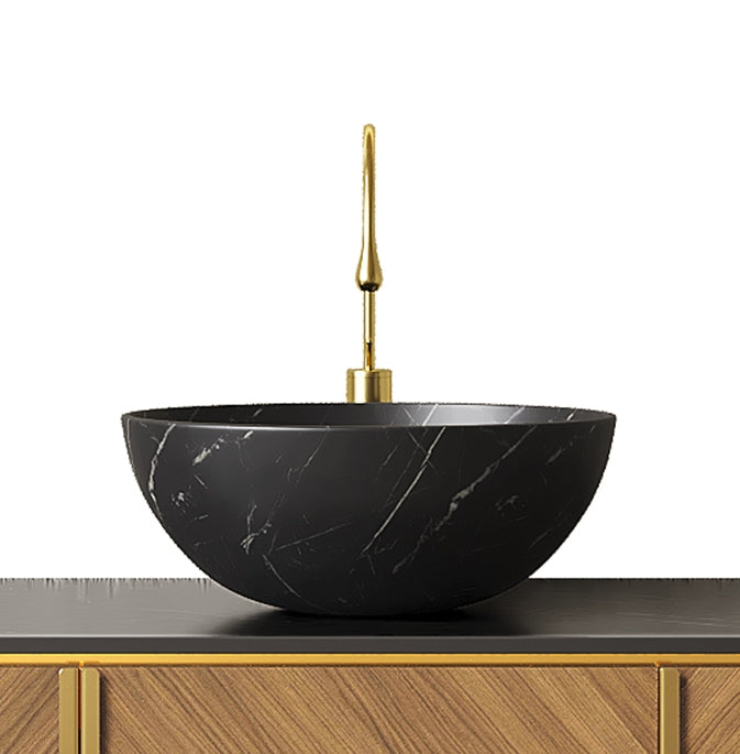 14 Inch Bathroom Bowl Ceramic Sink With Stone Pattern