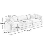 Modern Fabric Living Room Sofa 2-Piece Set