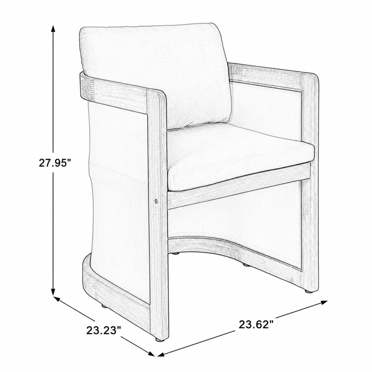 7-Piece Acacia Wood Patio Dining Set, 67-Inch Table with 6 Chairs, Light White and Natural