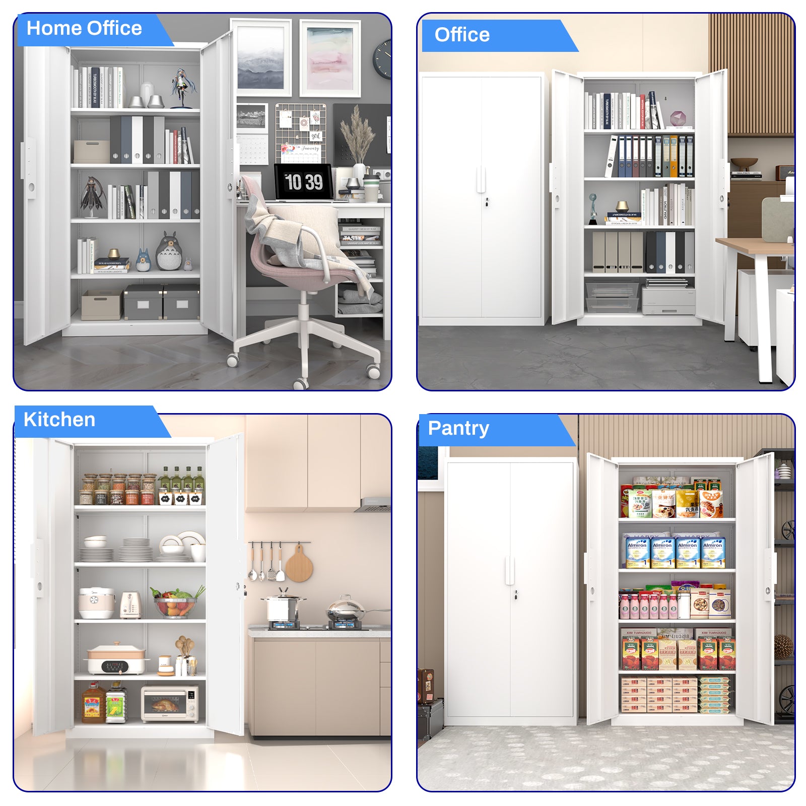 70-Inch 2-Door File Cabinet with Lock