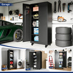 Heavy-Duty Metal Storage Cabinet with Wheels