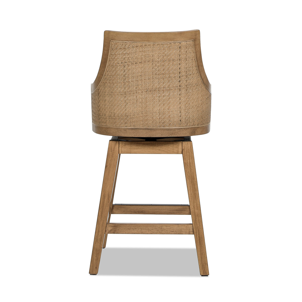Bahama 26-Inch Cane Rattan High-Back Swivel Counter Stool, Beige