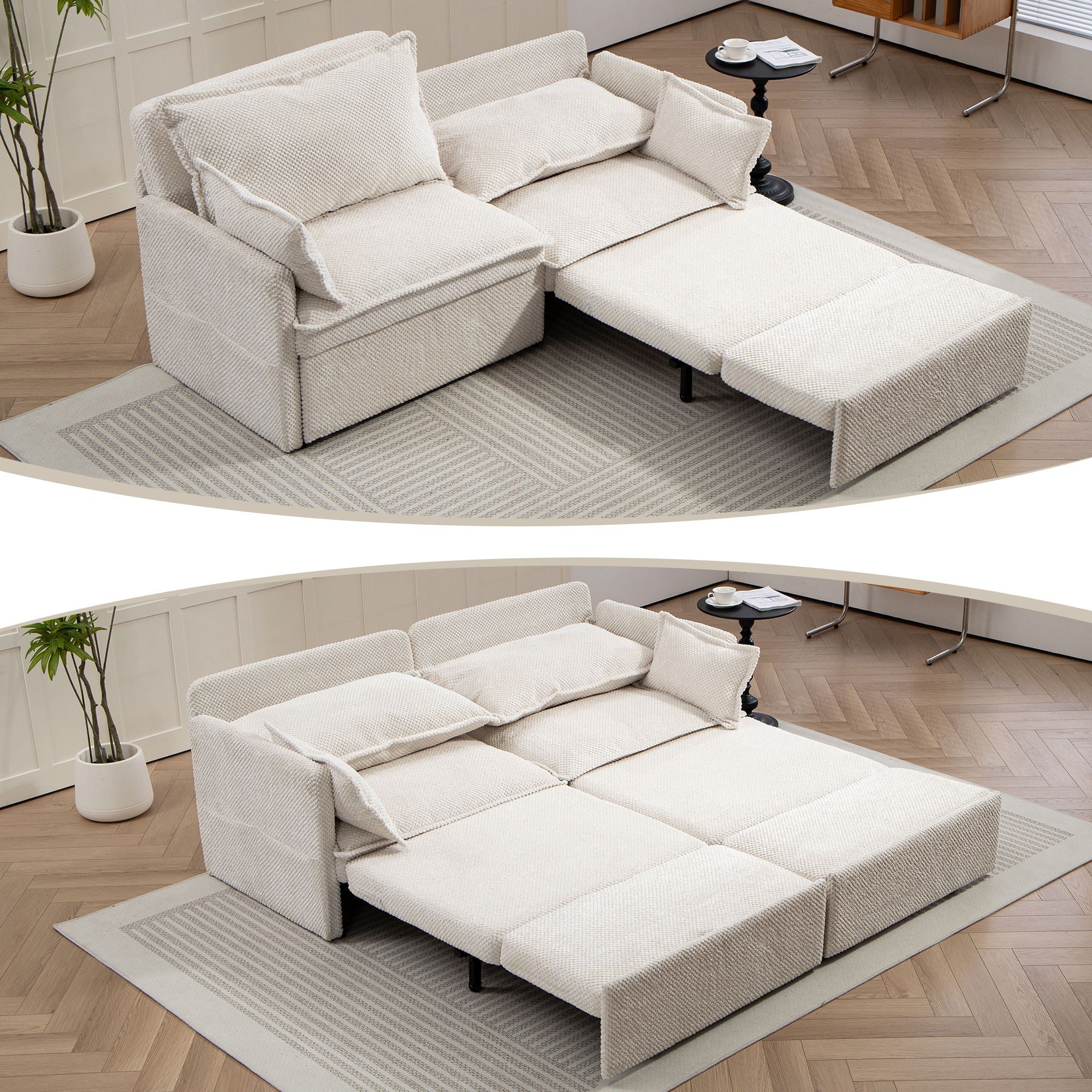 Pull Out Sofa Bed, Convertible Sleeper Sofa Couch, Side Storage, and USB / C - Type Charging Ports Chair