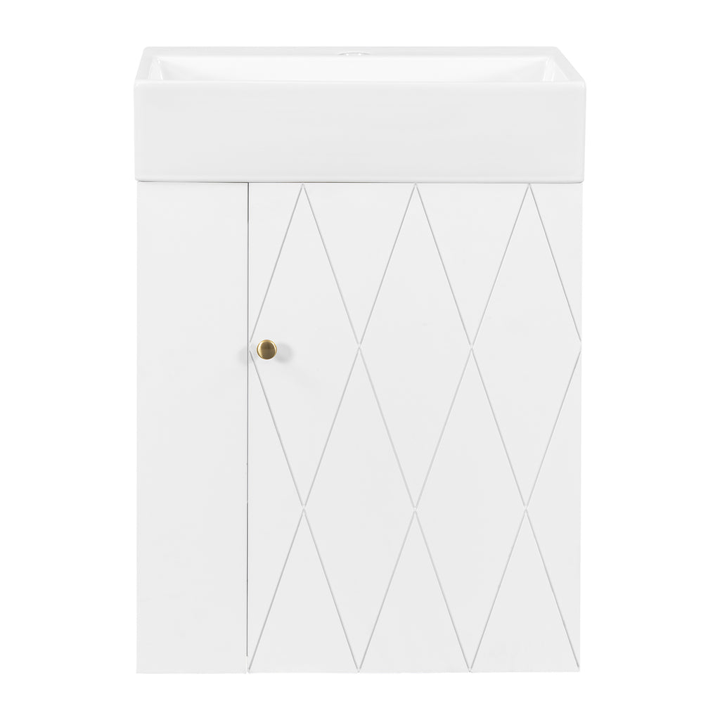 20 Inch Bathroom Vanity with Ceramic Sink