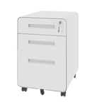 3-Drawer Wide Mobile File Cabinet with Lock