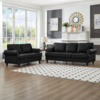 Modern Classic Design Leather Loveseat & Sofa Set