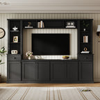 Minimalist Entertainment Wall Unit Set with Bridge