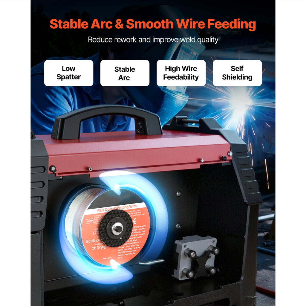 Flux Core MIG Welding Wire, E71T-GS 0.035-inch, 2 LBS