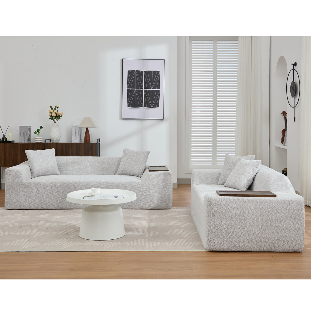2 Piece Boucle Cloud Sofa Set