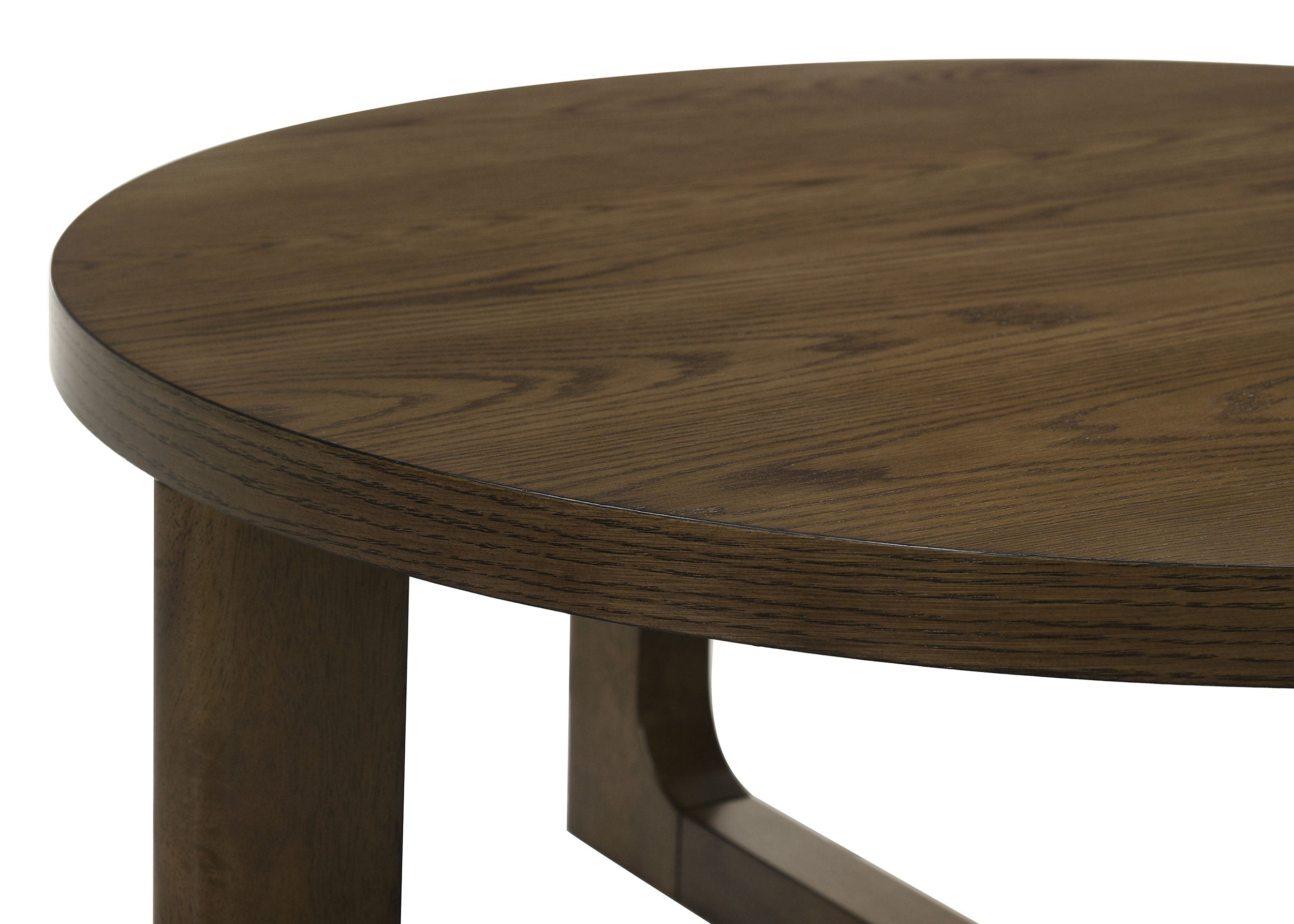 Kessler Round Sculptural Wood Coffee Table Brown-