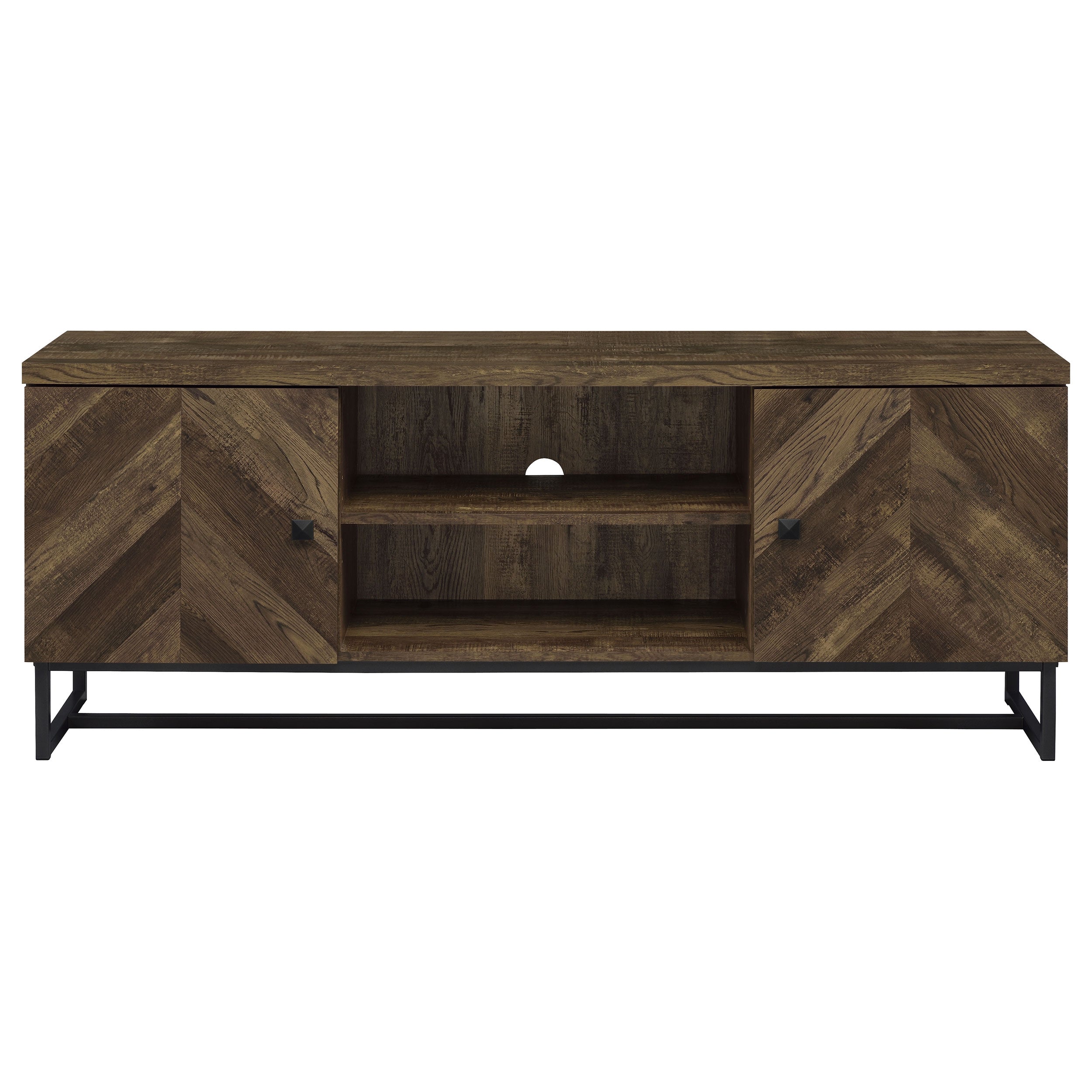 Myles 2-door Engineered Wood 60-inch TV Stand Rustic Oak-CoasterEssence