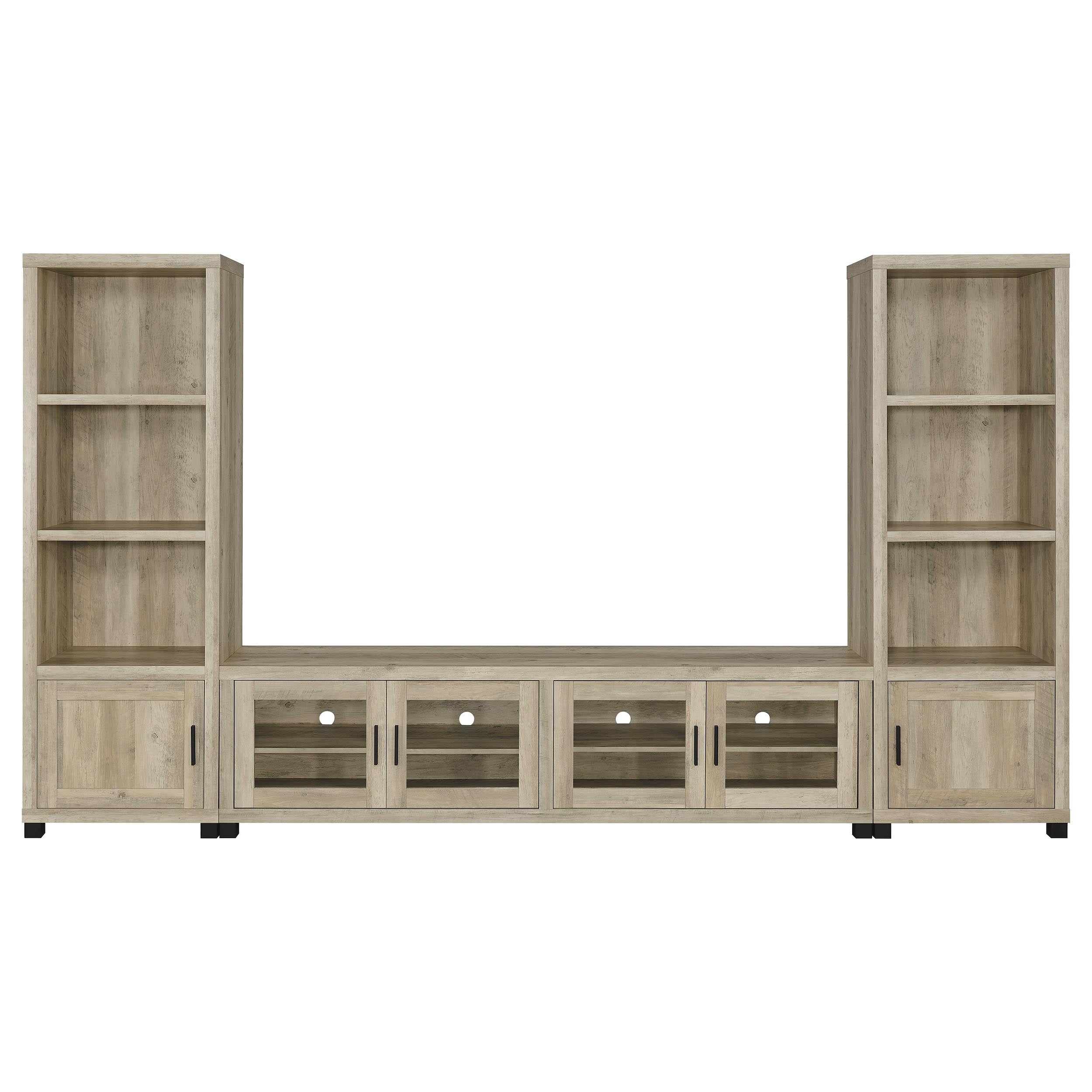 Sachin 3-piece 79-inch TV Entertainment Center Antique Pine-