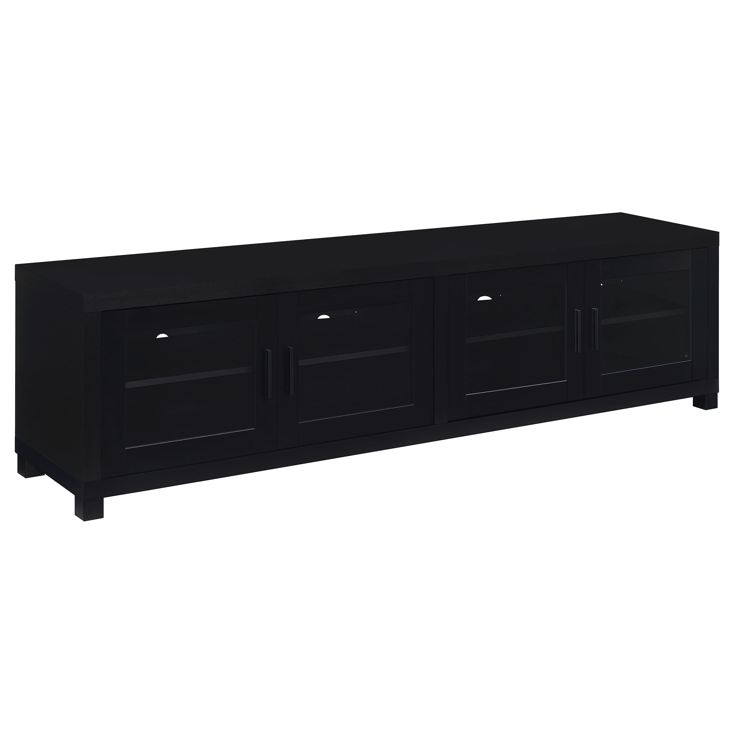 Jupiter 4-door Engineered Wood 79-inch TV Stand Black-
