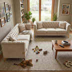 FX-P83-2PC Sofa Set - Modern Velvet Upholstered