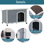 Medium Wooden Outdoor Dog House with Waterproof Roof