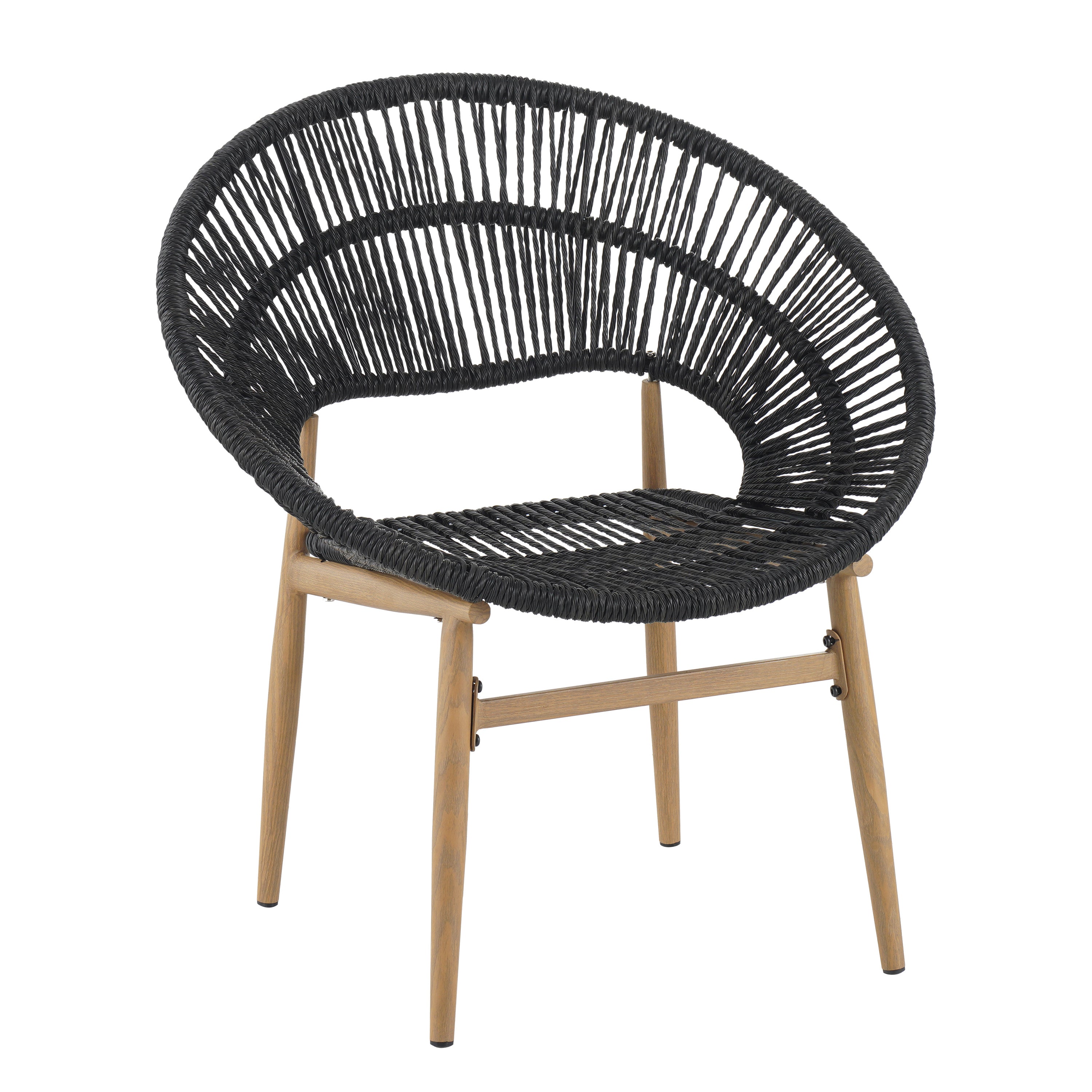 Cyril Outdoor Wicker Papasan Style Dining Chair