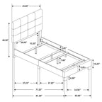 Charcoal Tufted Twin Panel Bed