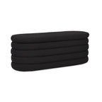 Fuji 49" Upholstered Oval Storage Bench, Ebony