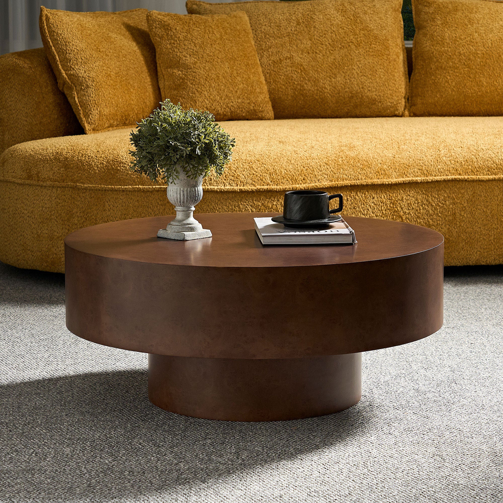 Faux Burl Wood Pattern Decal Coffee Table
