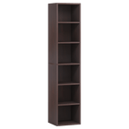 70.9" Cherry 6-Tier Narrow Corner Cube Bookcase