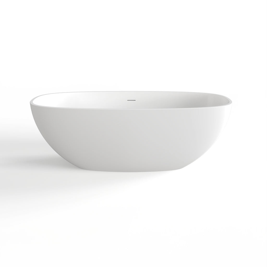66.9 Inch Freestanding Solid Surface Soaking Bathtub