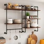 Industrial Pipe Shelf - 3 Tier & 2 Tier Wall Mounted Shelves