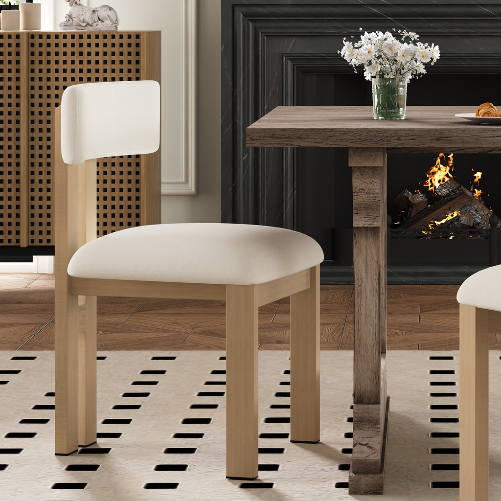 Upholstered Armless Dining Chairs With Metal Legs (Set of 2)